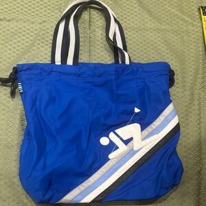 Tory Sport Royal Blue Striped Tote
